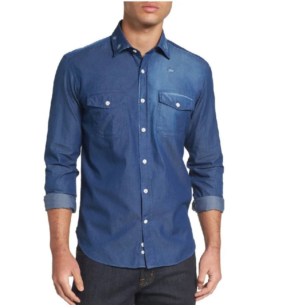 Culturata Men's Italian Fade Wash Sport Shirt
